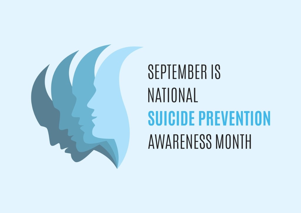 A people with depression icon vector tells readers that September is National Suicide Prevention Awareness Month. A reminder to schedule a mental wellness checkup every year.